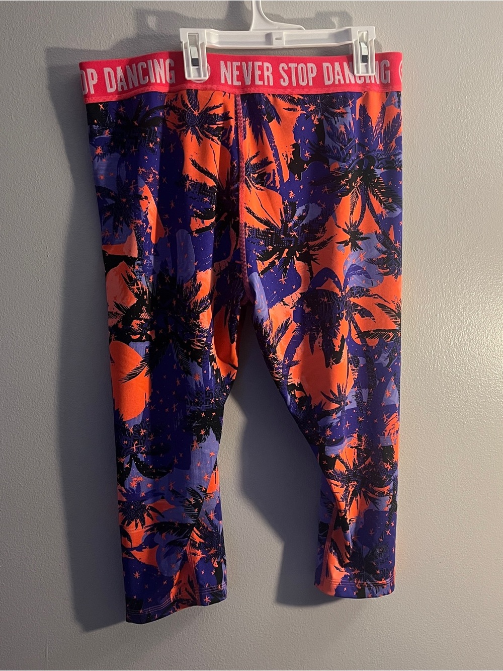 Zumba Fitness Kids Orange & Purple Palm-Print Leggings